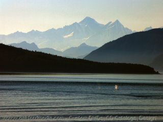 Alaskan Coast with Whale Spouts